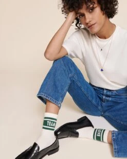 Les Chaussettes Love Team - Crème -Bijoux Magasin 23WCHA 3