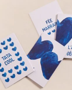 Le Carnet Tata Cool - Cœurs Bleus -Bijoux Magasin 23WCarnetmessagebleu Compofront emoiemoi TOPSHOT 19 4771web