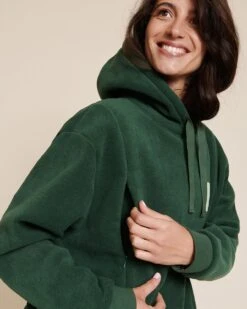 Le Hoodie D'allaitement Mother Nature En Polaire Recyclée - Vert Nuit