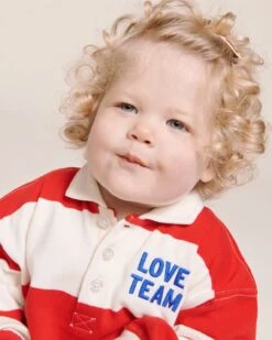 Le Polo Love Team Enfant En Coton Bio - Rouge