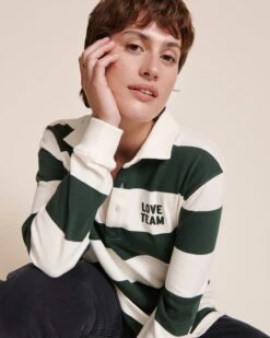 Le Polo Love Team Unisexe En Coton Bio - Vert -Bijoux Magasin 23WPolovertPaulaLoveTeamrayevert blanc emoiemoi 36 3613web