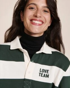 Le Polo Love Team Unisexe En Coton Bio - Vert -Bijoux Magasin 23WPolovertPaulaloveteamrayevert blanc emoiemoi 36 3718web