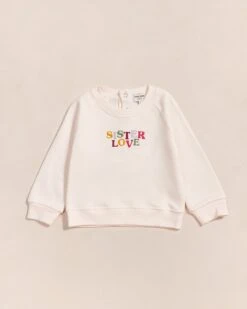 Le Sweat Brodé Sister Love En Coton Bio - Crème