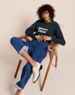 Le Sweat Maman Ourse En Coton Bio - Charbon -Bijoux Magasin 23WSweaticoniquecharbon mamanourse emoiemoi LOOK28 2772web
