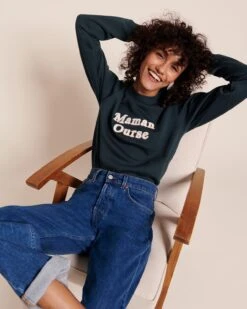 Le Sweat Maman Ourse En Coton Bio - Charbon