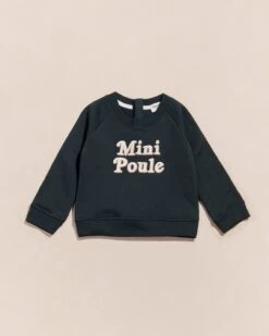 Le Sweat Mini Poule En Coton Bio - Charbon