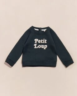 Le Sweat Petit Loup En Coton Bio - Charbon