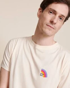 Le T-shirt Rainbow Papa Love En Coton Bio - Ivoire