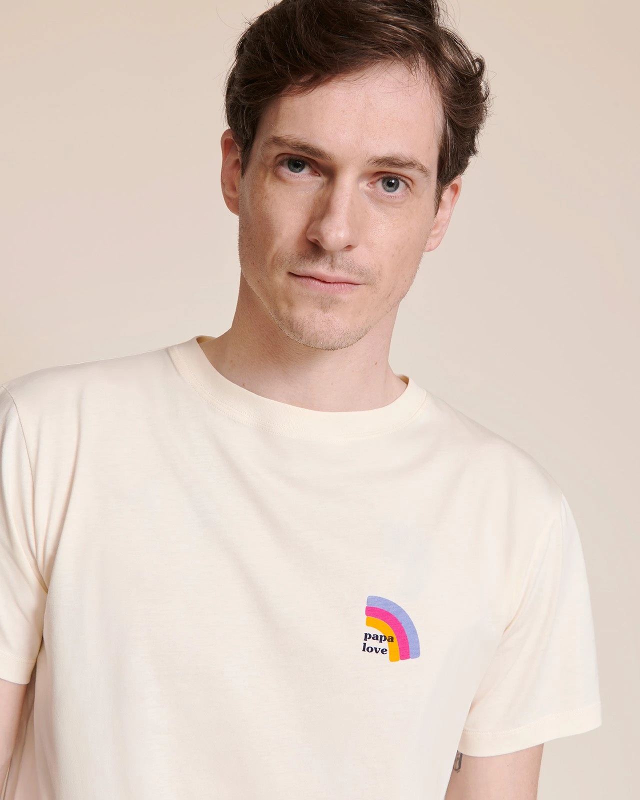 Le T-shirt Rainbow Papa Love En Coton Bio - Ivoire 8 Le T-shirt Rainbow Papa Love En Coton Bio - Ivoire â Image 6