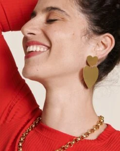 Les Boucles D'oreilles Very Big Love - Dorées à L'or Fin 24 Carats