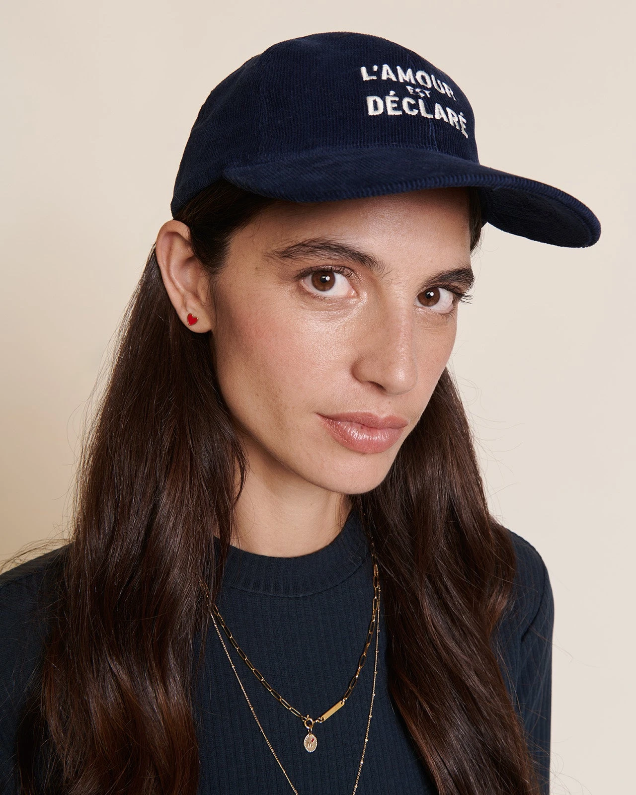 La Casquette L'amour Est Déclaré En Velours Côtelé - Navy 13 La Casquette L'amour Est Déclaré En Velours Côtelé - Navy – Image 11