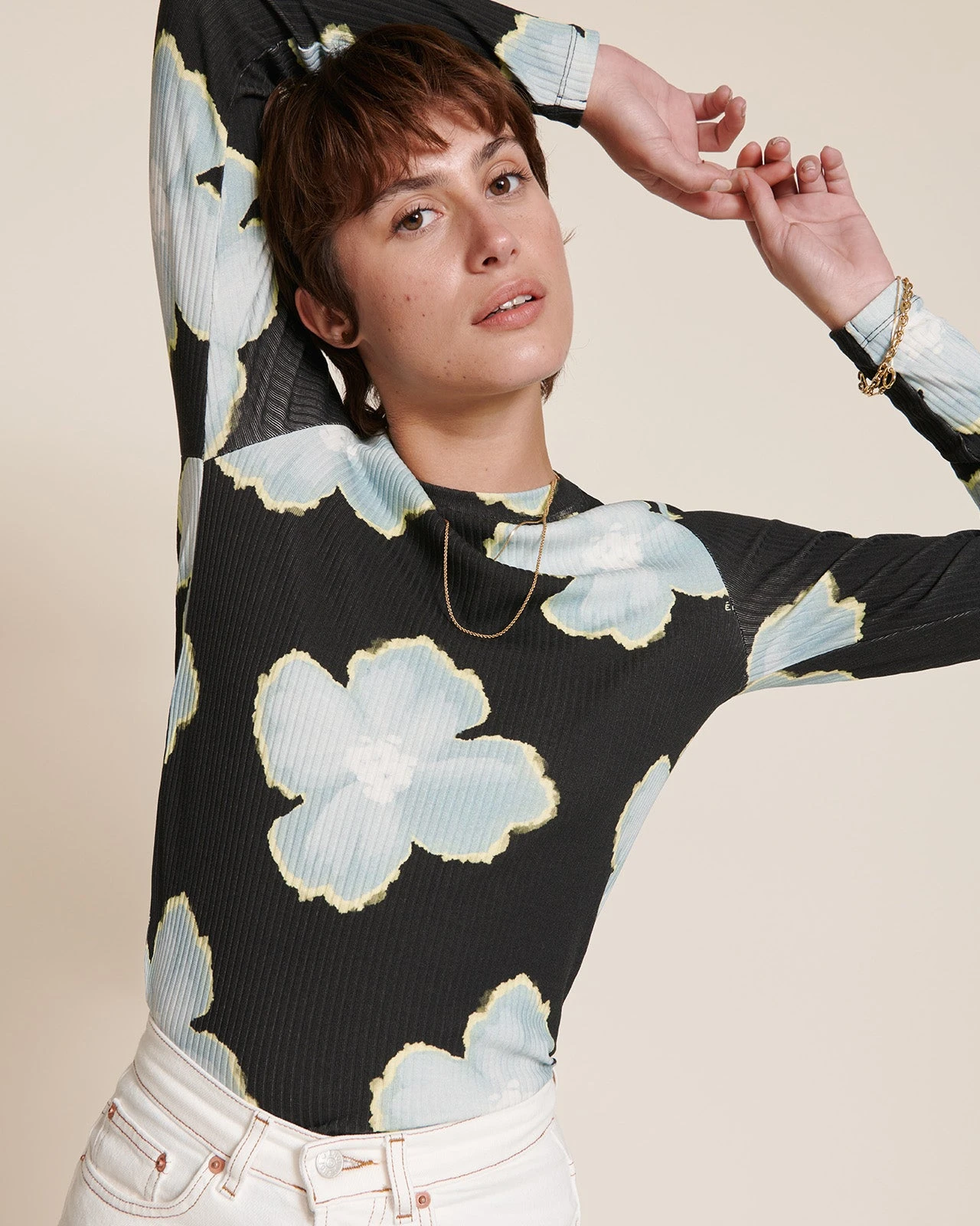 Le Haut Janis En Lyocell - Anémones Des Neiges 3 Le Haut Janis En Lyocell - Anémones Des Neiges