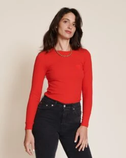 Le Haut Janis En Lyocell - Rouge