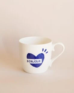 Le Mug Cœur Bonjour - Bleu