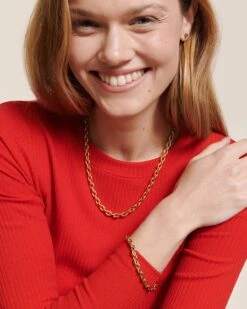 Le Collier En Maille Chunky XL Doré à L'or Fin 24 Carats -Bijoux Magasin 23Wnouvellechaine nouveaubracelet t shirtjanisrouge emoiemoi 10 768web 04c73345 c1a8 4176 9518 9a66cccccc0a