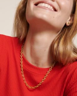 Le Collier En Maille Chunky XL Doré à L'or Fin 24 Carats -Bijoux Magasin 23Wnouvellechaine t shirtjanisrouge emoiemoi 10 775web