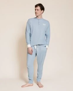 Le Pyjama Dream Team Homme En Coton Bio Nid D'abeille - Bleu