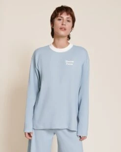 Le Haut De Pyjama Dream Team Femme En Coton Bio Nid D'abeille - Bleu 22 Le Haut De Pyjama Dream Team Femme En Coton Bio Nid D'abeille - Bleu -Bijoux Magasin 23Wpyjamadreamteam emoiemoi 39 4036web