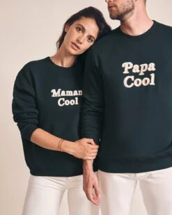 Le Sweat D'allaitement Maman Cool Femme En Coton Bio - Charbon -Bijoux Magasin 23Wsweaticoniquecharbon mamancool papacool emoiemoiweb