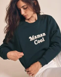 Le Sweat D'allaitement Maman Cool Femme En Coton Bio - Charbon