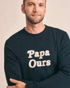 Le Sweat Papa Ours En Coton Bio - Charbon