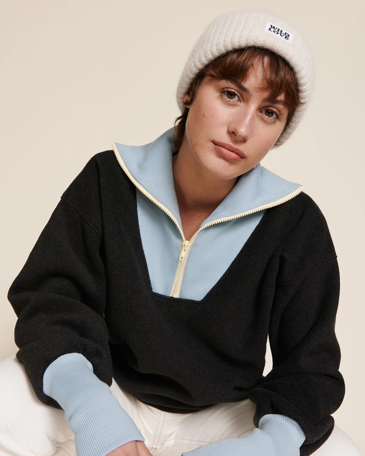 Le Sweat Sunny En Polaire Recyclée Et Col Zippé - Gris 3 Le Sweat Sunny En Polaire Recyclée Et Col Zippé - Gris