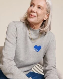Le Sweat We Are Family Femme En Coton Bio - Gris Chiné -Bijoux Magasin 23Wsweatwearefamilygris chainemaillons emoiemoi 29 2040web