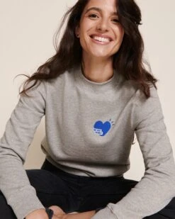 Le Sweat We Are Family Femme En Coton Bio - Gris Chiné