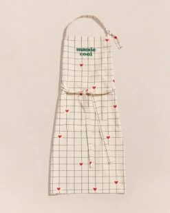 Le Tablier Mamie Cool à Carreaux En Coton Bio - Crème