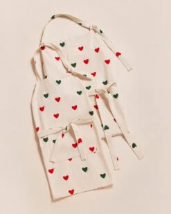 Le Tablier Coeurs All-over Enfant En Coton Bio - Crème