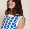 Le Pull Davia Sans Manches En Cachemire - Cœurs Bleus - Hircus X émoi émoi -Bijoux Magasin 23WxHircusPullcoeursallover emoiemoi 40 4099web