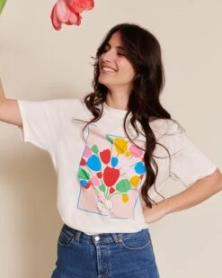 Le T-shirt L'amour Extra Frais En Coton Bio - Blanc