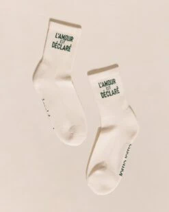 Les Chaussettes L'amour Est Déclaré - Crème -Bijoux Magasin 24WLeschaussettesl amourstdeclarecremeemoiemoi01 0126web