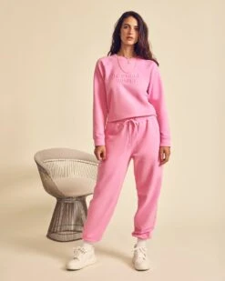 Le Pantalon Paulette En Coton Bio - Rose