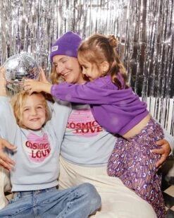 Le Sweat L'amour Est Cosmique Enfant En Coton Bio - Ultraviolet -Bijoux Magasin COMPOS 2