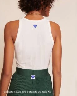 Le Débardeur Debra En Lyocell Côtelé - Blanc -Bijoux Magasin Elisabethdebardeurblanc3