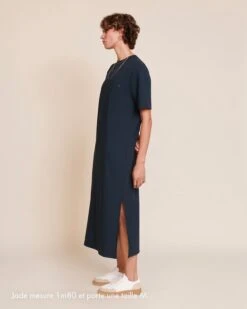 La Robe Roxane Allaitement En Lyocell Côtelé - Charbon 13 La Robe Roxane Allaitement En Lyocell Côtelé - Charbon -Bijoux Magasin Jadeallaitement2