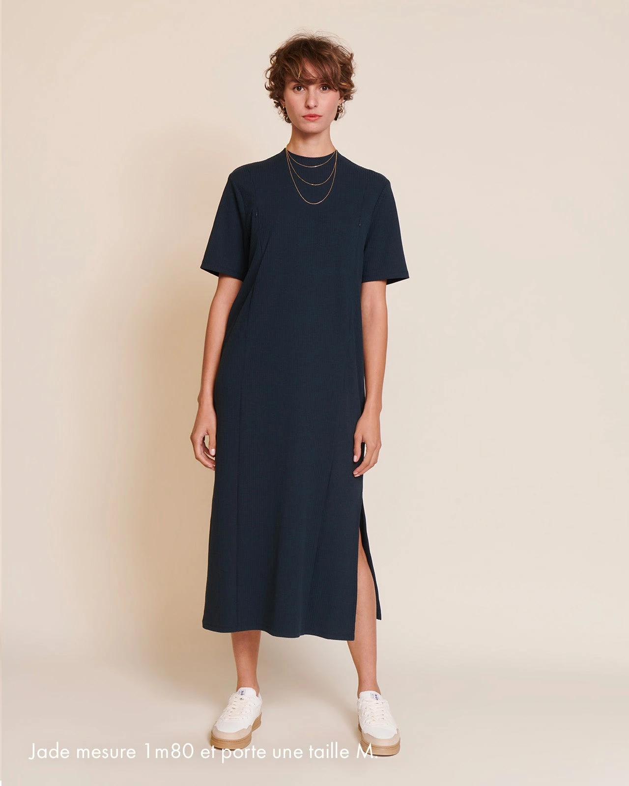 La Robe Roxane Allaitement En Lyocell Côtelé - Charbon 4 La Robe Roxane Allaitement En Lyocell Côtelé - Charbon – Image 2