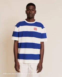 Le T-shirt Unisexe Love Team En Coton Bio - Bleu -Bijoux Magasin MariniereTiAmoClubwebtaille