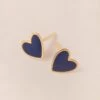 Les Boucles D'oreilles Céleste Petit Cœur Bleu - Dorées à L'or Fin 24 Carats -Bijoux Magasin PERMANENT BIJOUXBLEUS Boucled oreilleCelesteBleue emoiemoi 910web