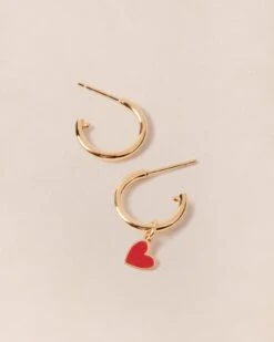 Les Créoles Carmen - Dorés à L'or Fin 24 Carats - 16 Mm -Bijoux Magasin PERMANENT BIJOUXDORES CreolesCarmenfantaisie dore M MedailloncoeurrougeManon emoiemoi 1042web