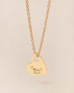 La Médaille Mamie Love Cœur - Dorée à L'or Fin 24 Carats - 15mm