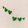 Les Boucles D'oreilles Clarisse 3 Cœurs Verts - Dorées à L'or Fin 24 Carats 2 Les Boucles D'oreilles Clarisse 3 Cœurs Verts - Dorées à L'or Fin 24 Carats -Bijoux Magasin PERMANENT BIJOUXVERTS Boucled oreilleClarisseVerte emoiemoi 948bisweb