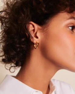 La Paire De Créoles Précieuses Carry En Vermeil - 20mm -Bijoux Magasin PERMANENT LacreoleCarryenvermeil 20mm09 1647web