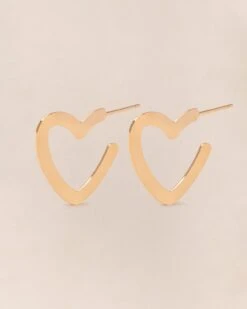 Les Créoles Cœur - Dorées à L'or Fin 24 Carats