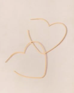 Les Créoles Grands Cœurs - Dorées à L'or Fin 24 Carats -Bijoux Magasin PERMANENTS BIJOUXDORES CreolesGrandsCoeurs emoiemoi 1037web