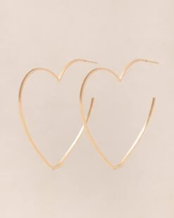 Les Créoles Grands Cœurs - Dorées à L'or Fin 24 Carats