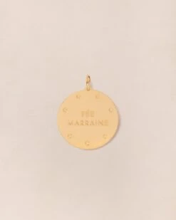 La Médaille Fée Marraine - Dorée à L'or Fin 24 Carats - 20mm