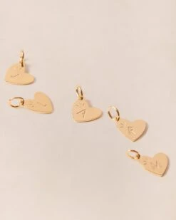 La Médaille Initiale Cœur - Dorée à L'or Fin 24 Carats - 10mm