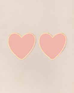 Les Boucles D'oreilles Big Love Grand Cœur Rose - Dorées à L'or Fin 24 Carats -Bijoux Magasin PERMANENTS BIJOUXROSES Boucled oreilleBigLoveRose emoiemoi 621web
